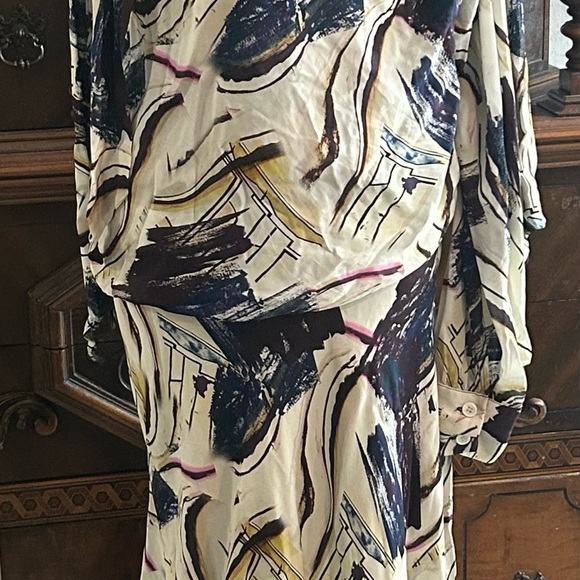 Zara Abstract Long Sleeve Dress 2pc Skirt and Top - Picture 3 of 5